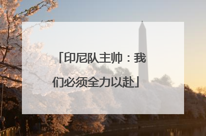 印尼队主帅：我们必须全力以赴